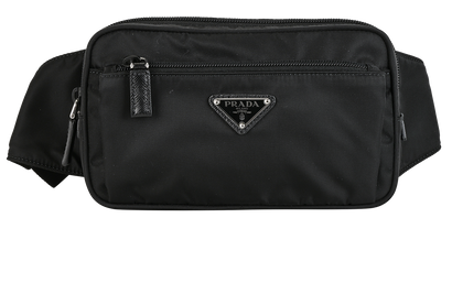 Re-Nylon Belt Bag, &pound;495, Handbags, Black, Leather/Nylon, Front view